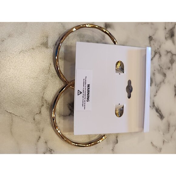 Gloria Vanderbilt Gold-Tone Textured Hoop Earrings - Picture 3 of 5